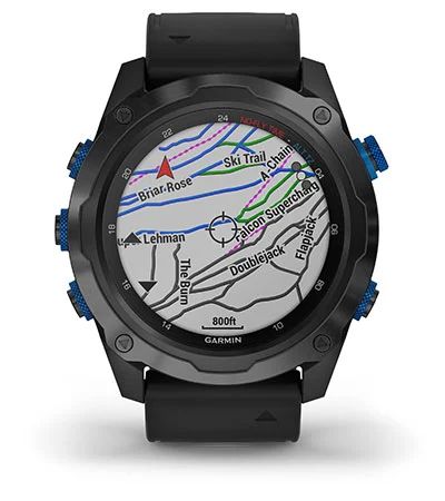 Умные часы Garmin Descent MK2 стальные с черным ремешком